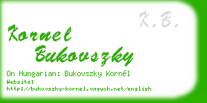 kornel bukovszky business card
